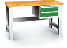 Pracovní stůl alcera PROFI - deska - noha - noha - závěsný kontejner 700 - 1055 x 1500 x 700